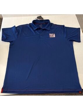 Antigua Men's Royal Blue NY Giants Polo with Red Trim